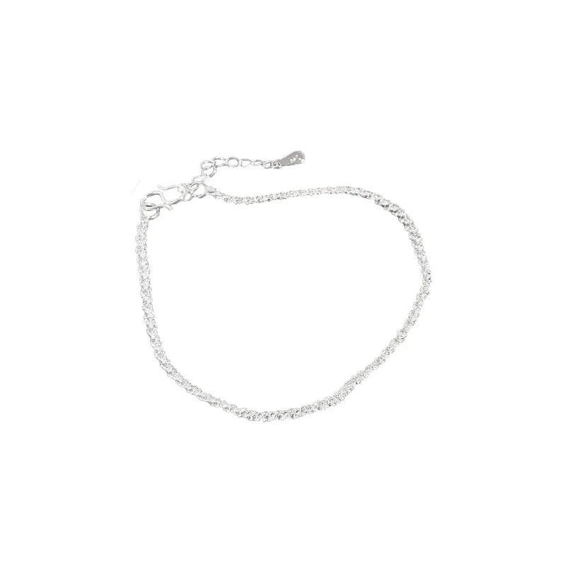 New Silver Colour Sparkling Gypsophila Adjustable Bracelet & Bangle for Women Fine Fashion Jewelry Wedding Party Gift