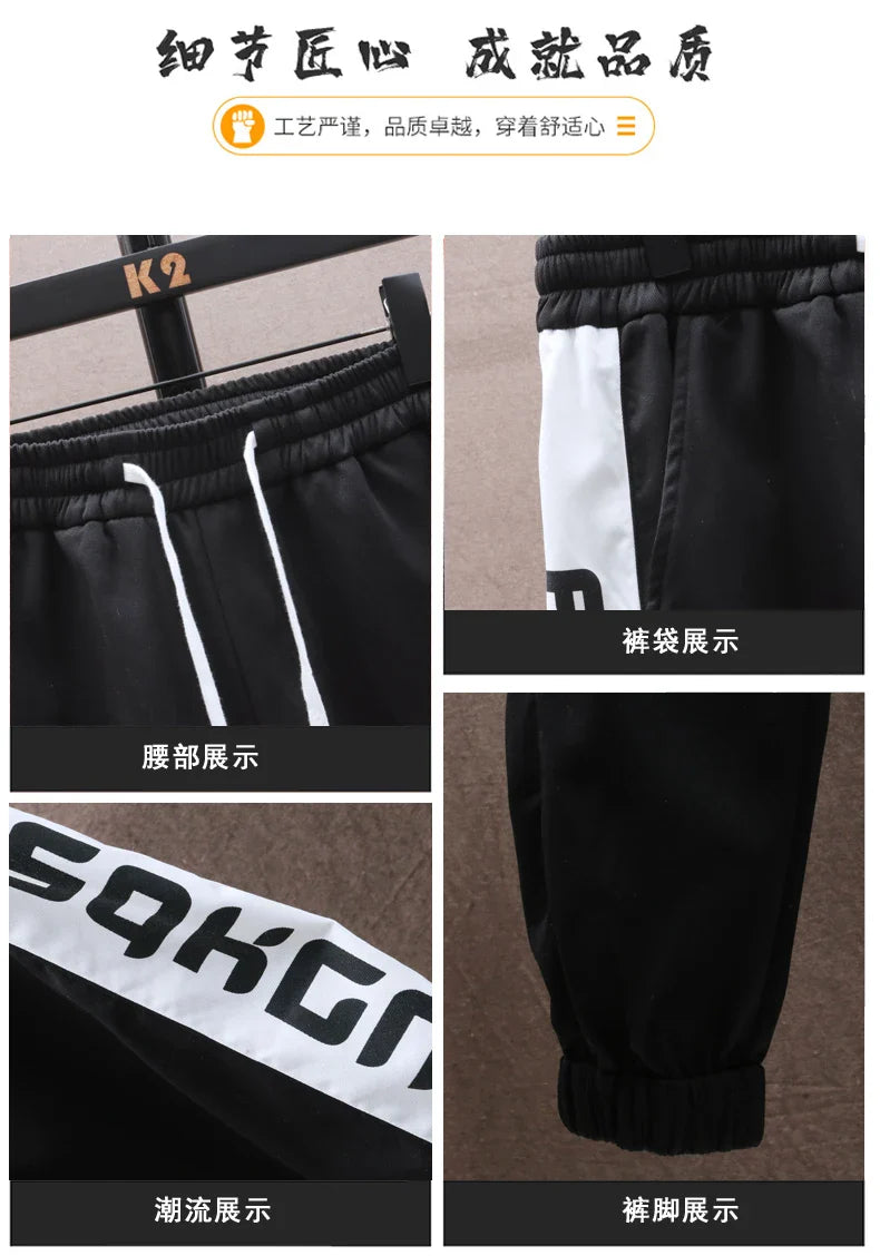 Spring Men Sportswear Tracksuit 2 Piece Running Sets Sports Hooded Jacket+Pant Sweatsuit Male Print Clothing Streetwear