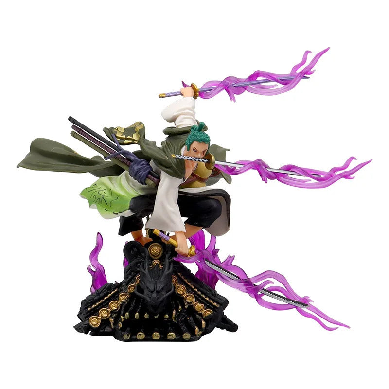 22CM Anime One Piece Action Figure Roof Sauron Three Knife Flow Zoro with Box PVC Collection Statue Model Figurine Toys Boy