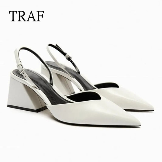 Heeled Shoes For Woman Sandals Pointed Toes heeled Shoes Women's Slingbacks