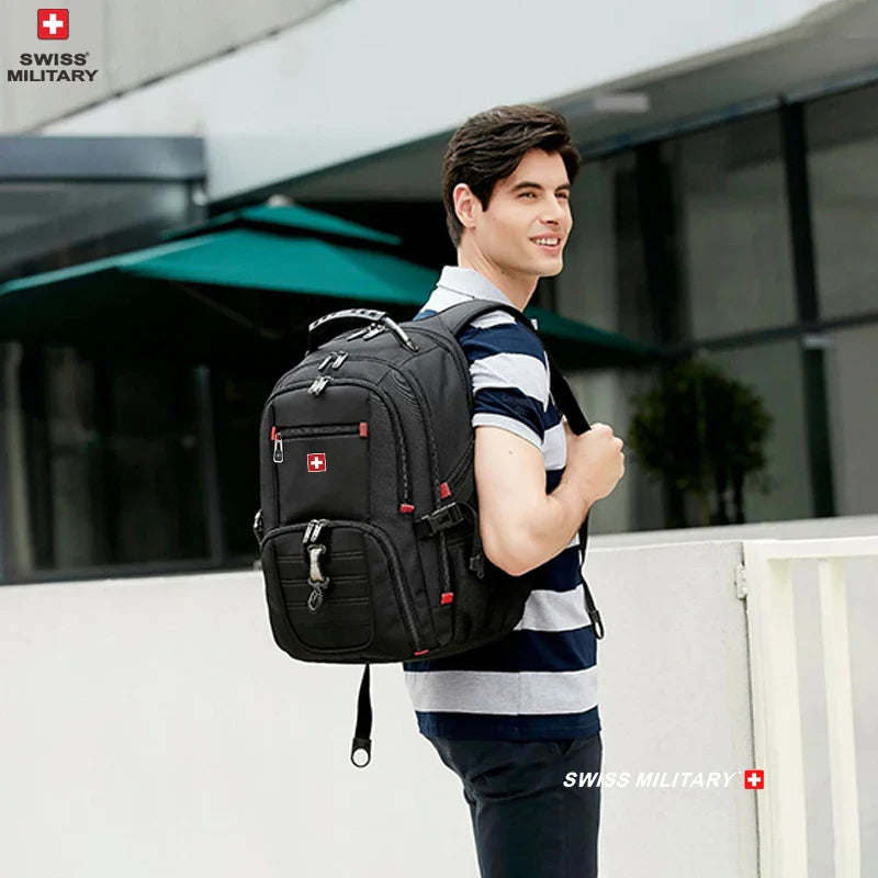 SWISS MILITARY Fashion Travel Multifunction Large Capacity Male Bag Usb Charging Waterproof 23 inch Laptop Backpack Men Mochila