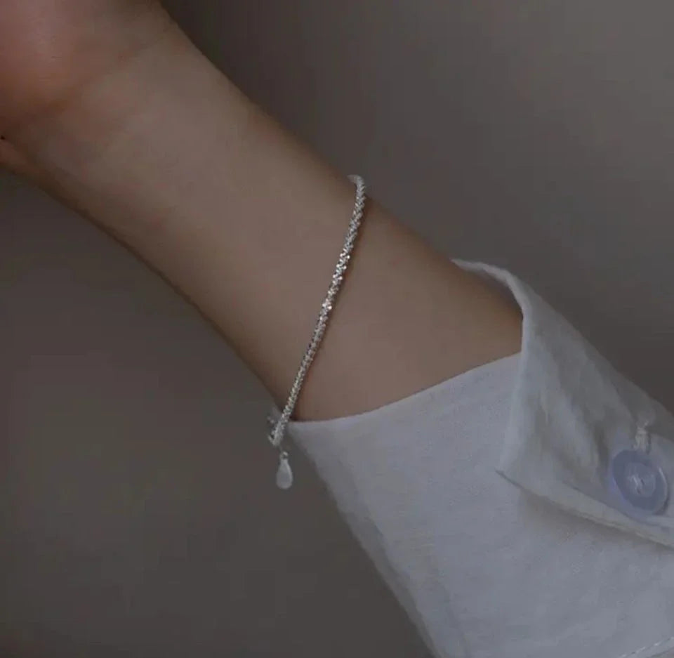 New Silver Colour Sparkling Gypsophila Adjustable Bracelet & Bangle for Women Fine Fashion Jewelry Wedding Party Gift