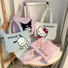 Sanrio Kawaii Hello Kitty Kuromi Tote Bags Cute My Melody Pochacco Cartoon