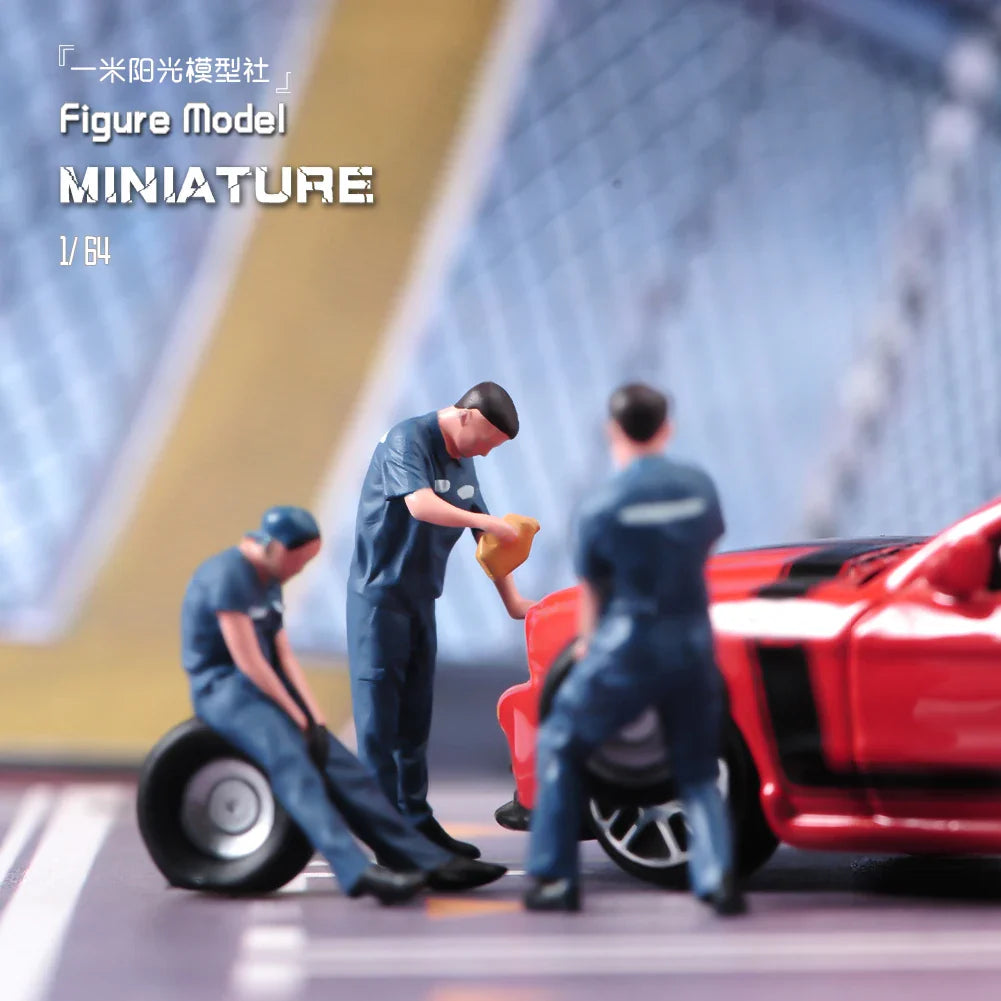 Painted Miniatures 1/64 Scale Beauty Handsome Boy Policeman Girls Male Female Scene Figure Model For Car Vehicles Decorate