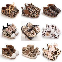 Leopard Theme Baby Shoes Boy Infant Toddler Casual Cotton Sole Anti-slip