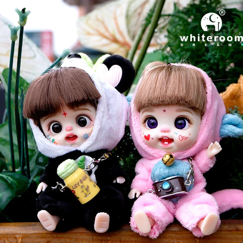 Mini Doll Dolls for girls Labbu doll pocket blyth Boy girl Doll Barbi cry Baby Rainbow Ball jointed doll Mobile phone Decoration