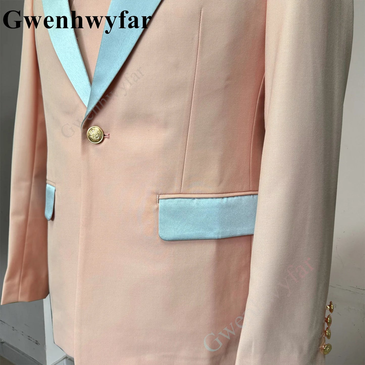 Tuxedo for Mens: 3 Pieces Blush Pink Men's Business Casual Suits Regular Fit Peaked