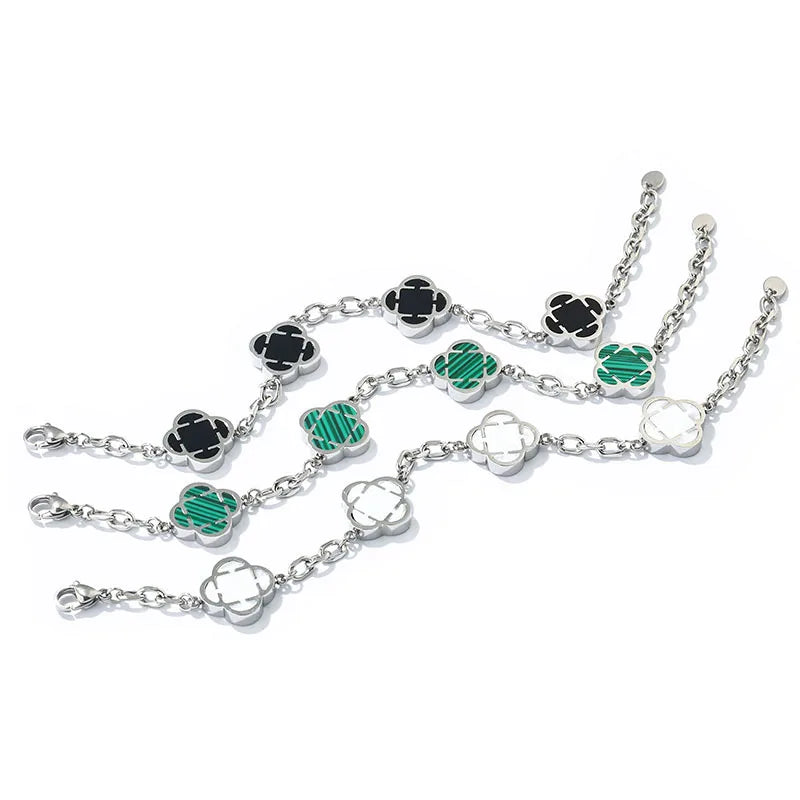 Stylish Petal Chan Bracelets for Men Boys,Waterproof Natural Shell Chain Links Wristband,Birthday Gift