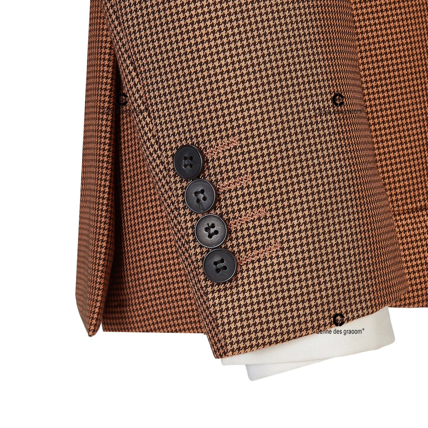 Tuxedo for Mens: Full Men's Suit Vintage Houndstooth Pattern Double-Breasted
