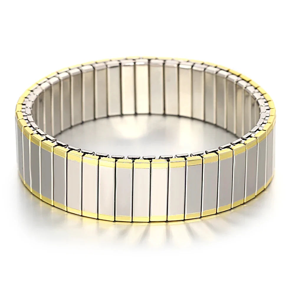 Freetry 18K Gold Plated Stainless Steel Adjustable Bracelet Fashion Elastic Metal Bracelet Trendy Jewelry Accessories Official