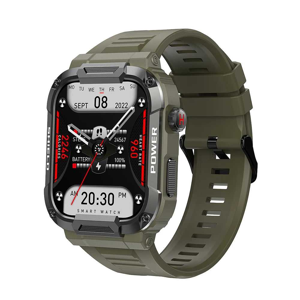 MEVADEN 1.85 inch Outdoor Military Smart Watch Men Bluetooth Call Smartwatch Waterproof Sports Fitness Watches for Android IOS