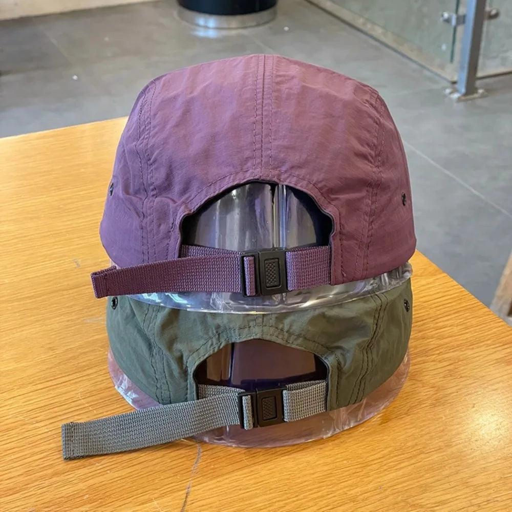 Japanese Retro Quick-drying Short Brim Baseball Caps Unisex Summer Outdoor Sunscreen Casual Versatile 5-flap Tooling Camping Hat