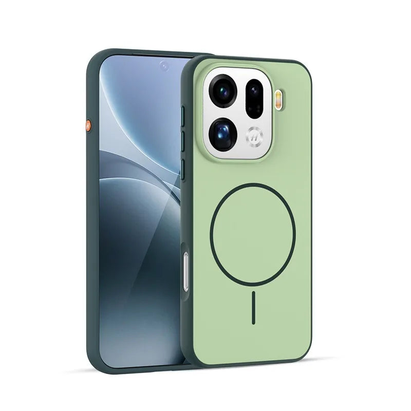 For OPPO Find X9 X9 Pro Case Magnetic Double Color Matte PC +TPU Skin Feel Back Cover with Metal Button for Find X 9
