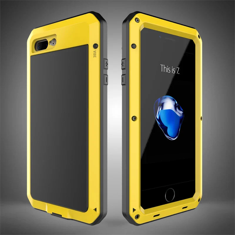 Heavy Duty Protection Armor Metal Phone Case for iPhone 17 16 15 14 13 12 11 Pro XS MAX SE XR X 6 7 Aluminum Shockproof Cover