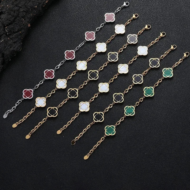 Stylish Petal Chan Bracelets for Men Boys,Waterproof Natural Shell Chain Links Wristband,Birthday Gift