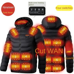 Smart Heating Jacket USB Smart Charging Heating Cotton Coat Winter