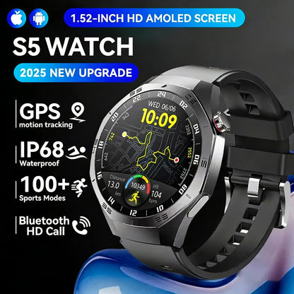 Round GPS Smart Watch Waterproof BT Call Men SmartWatch for Women Health Monitor 100+Sport Smart Band DIY Watch Faces Best Gifts