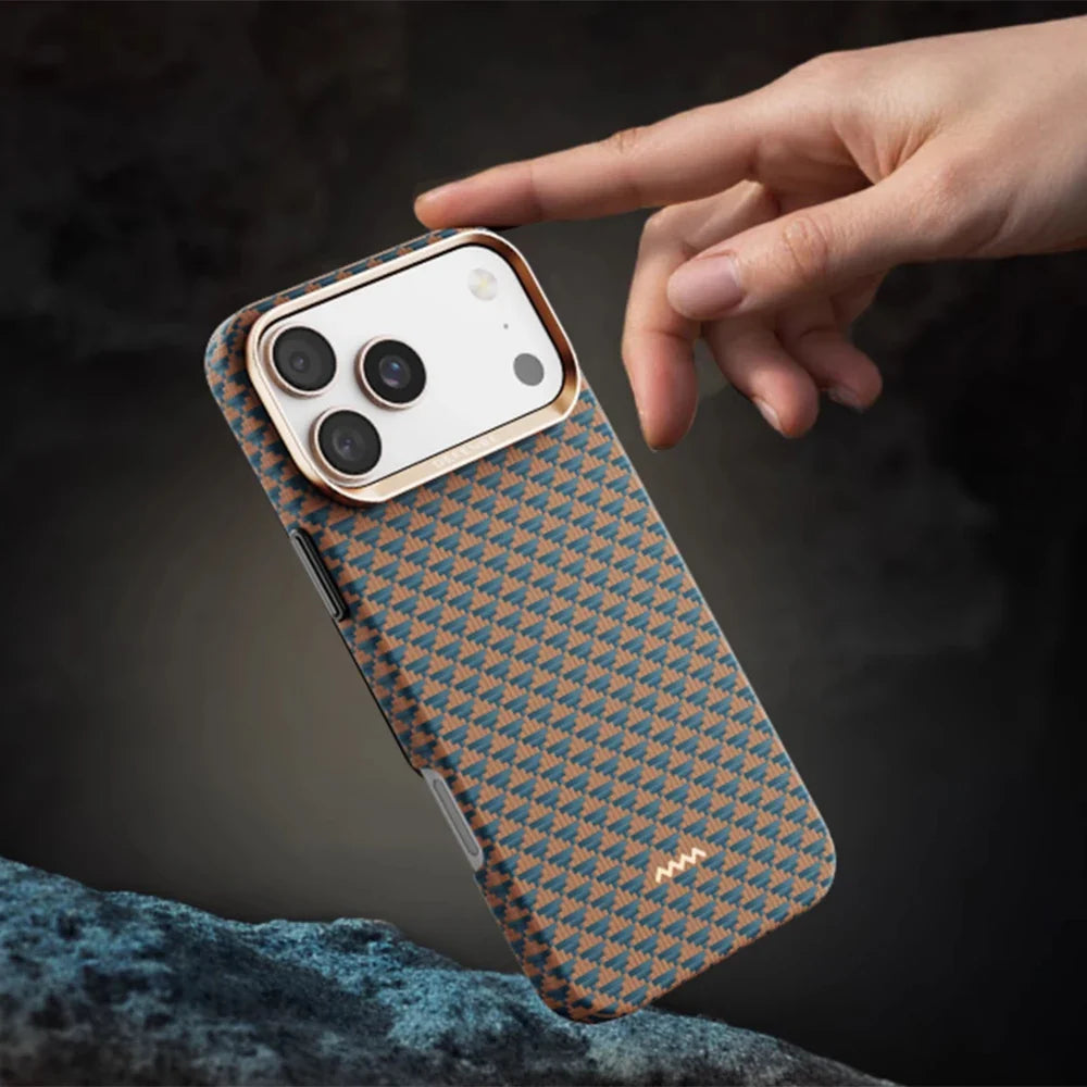 iPhone 17 Pro Max Case Gilded Tactile Woven Aramid Fiber Magnetic Case for iPhone 17 Pro Case
