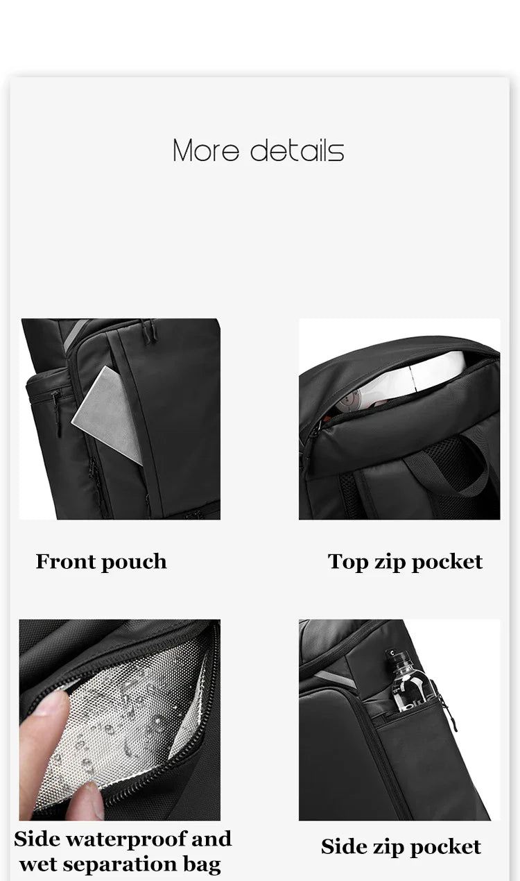 Men travel backpack large capacity trekking Backpack Business 17 Inch Laptop Backpack 50L Hiking fashion Backpack With shoe bag