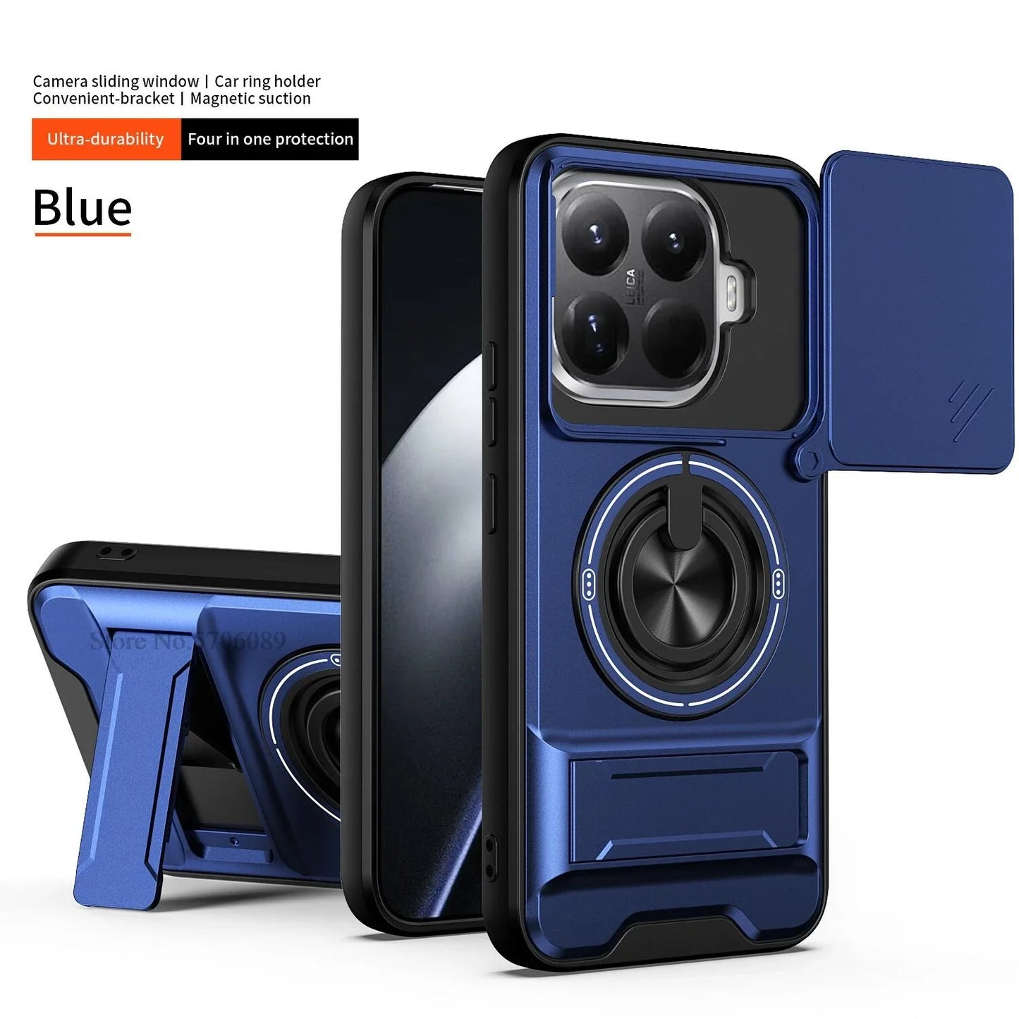 15T/15T Pro Armor Case For Xiaomi 15T Pro Case Shockproof Slide Lens Protector Phone Cover For Xiaomi 15T Case Fundas With Ring