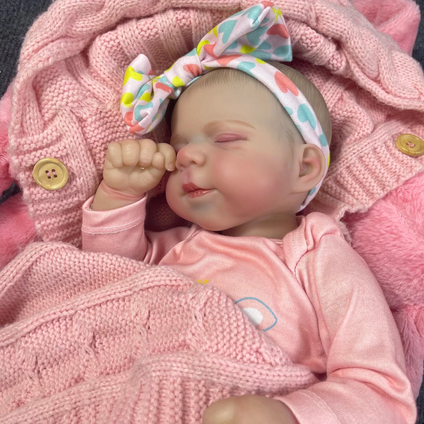 18 Inch Adorable Reborn Baby Doll Pascale Lifelike Newborn Doll Handmade 3D Skin Tone Visible Veins Christmas Gift Toy Doll
