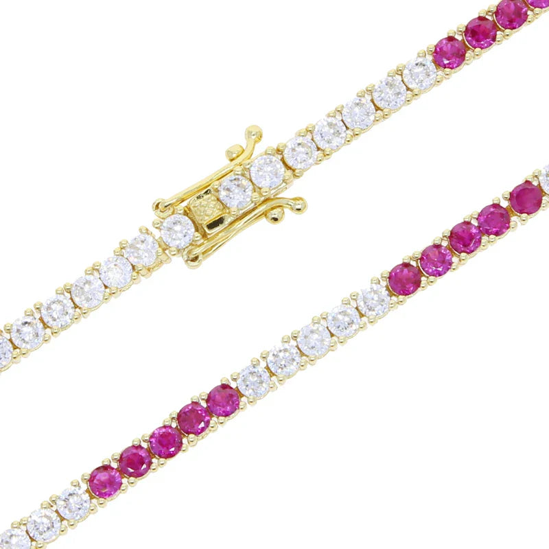 Sdzstone NEW Arrived Fashion Women Jewelry Gold Color High Quality 5A Cubic Zirconia Colorful CZ Tennis Chain Bracelet
