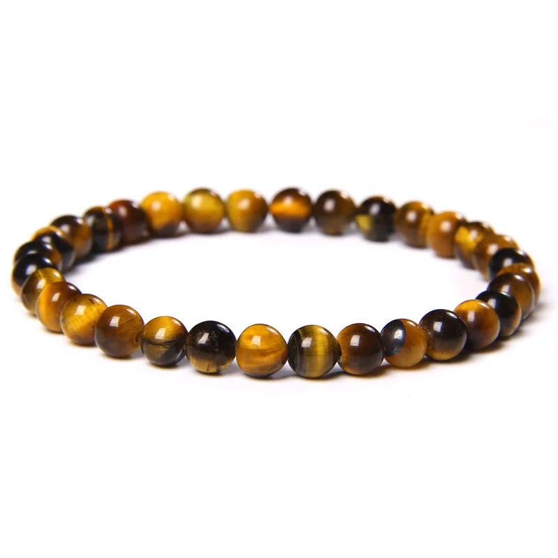 Fashion Tiger Eye Bracelet For Man Women Natural Stone Elastic Bracelet Female Male Glass Beaded Bracelet Heal Jewelry