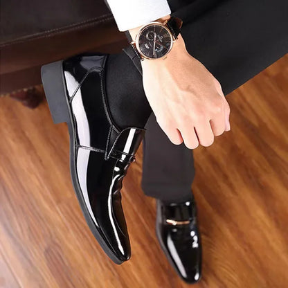 Luxury Business Oxford Leather Shoes Men Breathable Patent Leather Formal Shoes Plus Size Man Office Wedding Flats Male Black