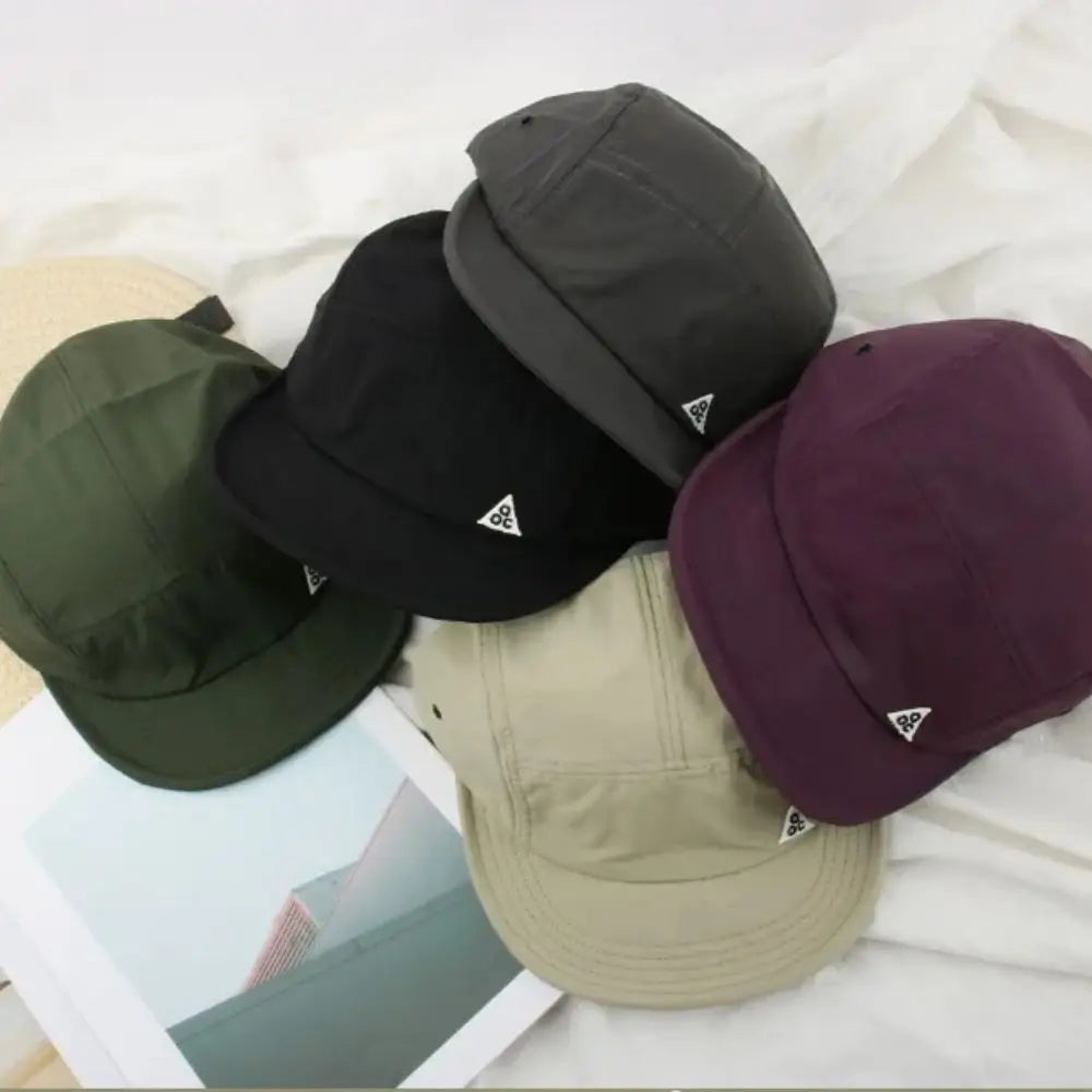 Japanese Retro Quick-drying Short Brim Baseball Caps Unisex Summer Outdoor Sunscreen Casual Versatile 5-flap Tooling Camping Hat