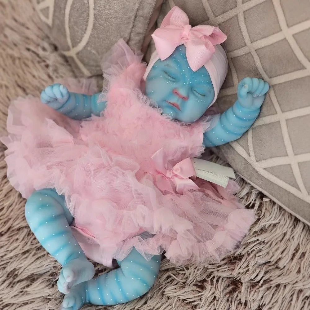 Original NPK 19inch Peaches Avatar Full Body Vinyl Reborn Baby Doll Handmade Realistic 3D Skin Waterproof Bath Collectible Toy