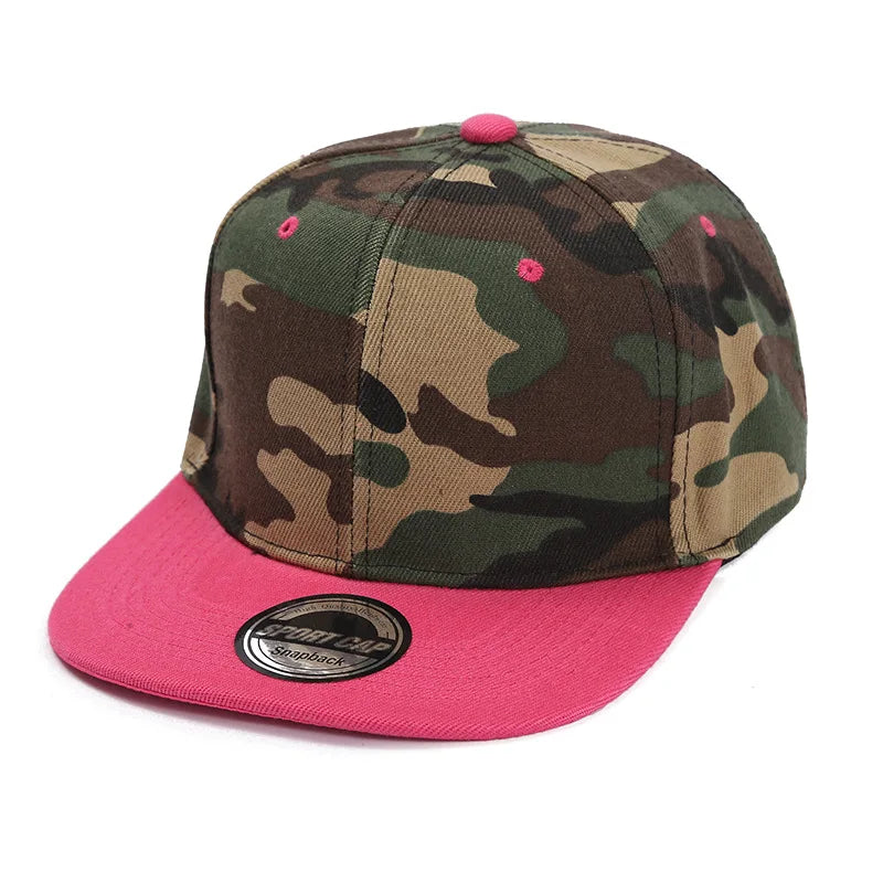 Spring and Summer Baseball Cap Flat Brim Camouflage Fashion Hip Snapback Hat Plain Gorras Bone Blank Caps