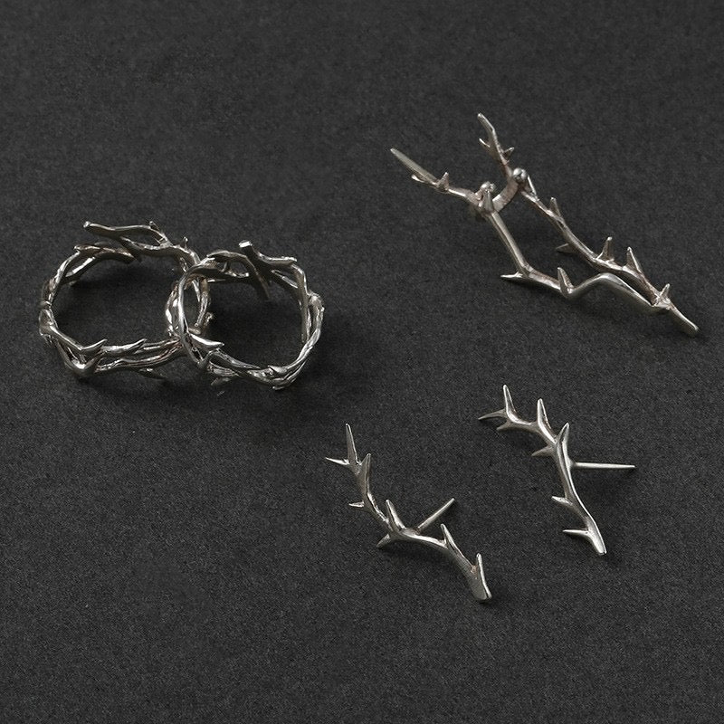 Punk Irregular Thorn Couple Ring Vintage Hip Hop Personalized Men's Adjustable
