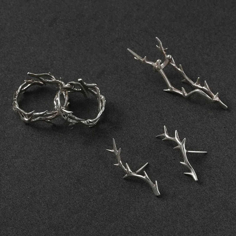 Punk Irregular Thorn Couple Ring Vintage Hip Hop Personalized Men's Adjustable