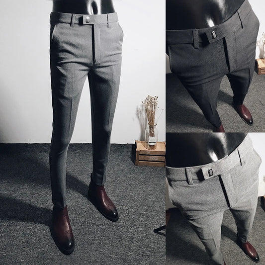 Men's Slim Business Formal Office Versatile Interview For Solid Color