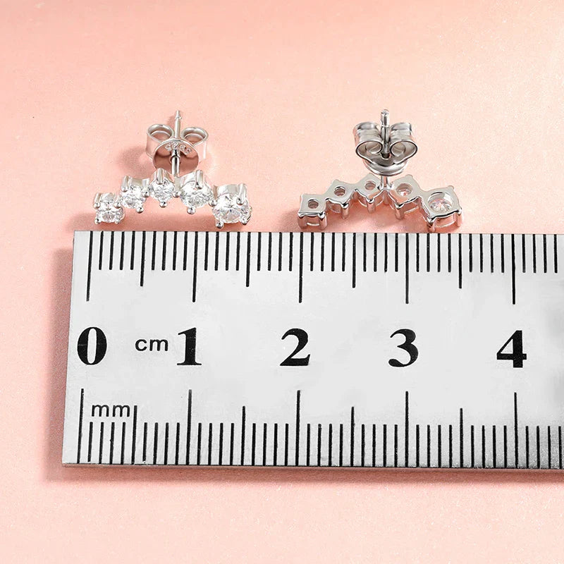 Smyoue 1.16cttw Gradient Gem Full Moissanite Stud Earrings for Women Sparkling Party Jewelry Earrings 925 Sterling Silver 100%