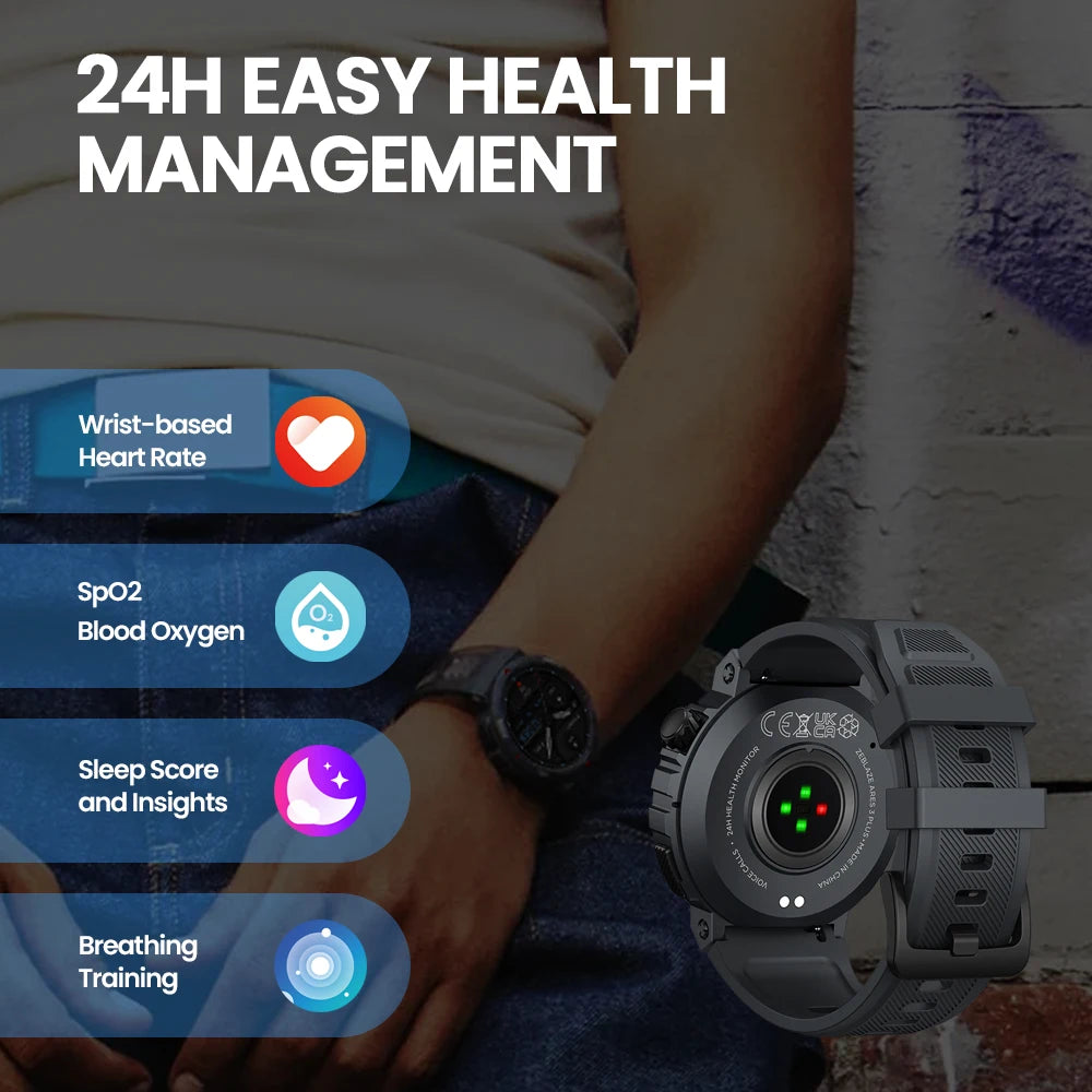 New Zeblaze Ares 3 Plus 1.43'' HD AMOLED Display Smartwatch Bluetooth Phone Calling New 3D Interactive Sports Smart Watch Men