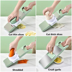 Kitchen 6 In 1 Stainless Steel Multifunctional Safe Manual Vegetable Slicer Cutter Potato