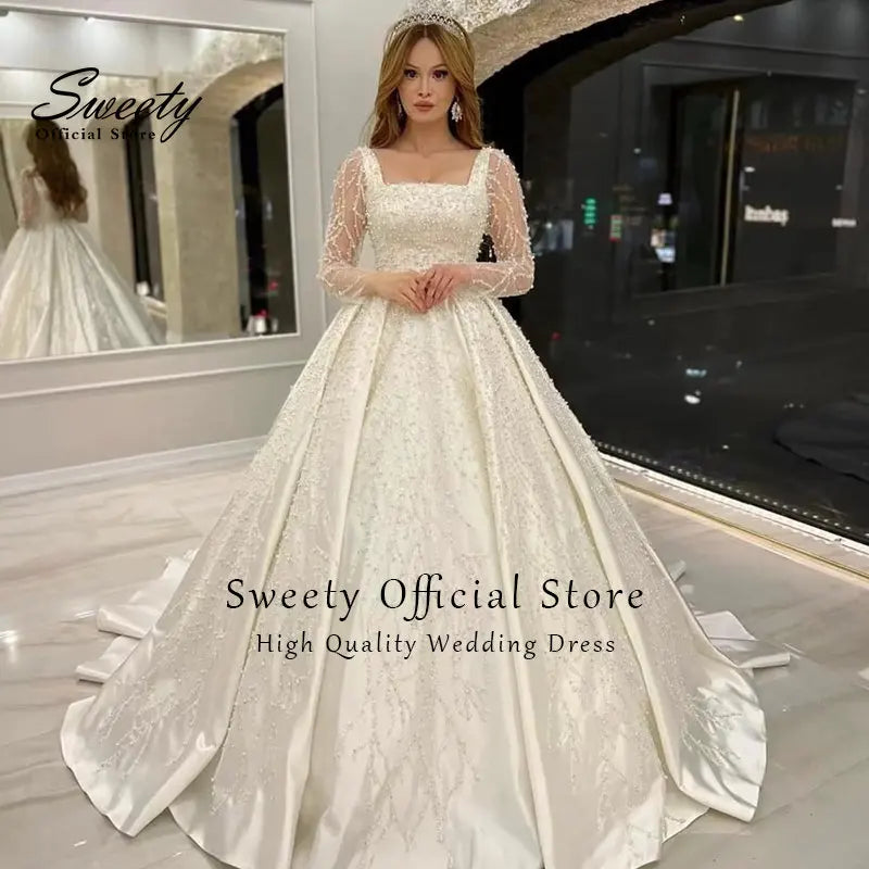 White Bridesmaid Dresses: Wedding Dress Embroidered Lace Beading With Princess