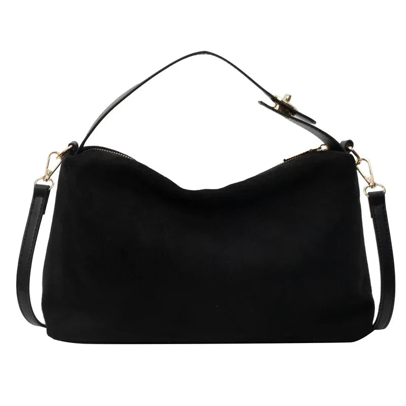 Zip Solid Sewing Thread High Capacity PU Shoulder Bags Bags for Women