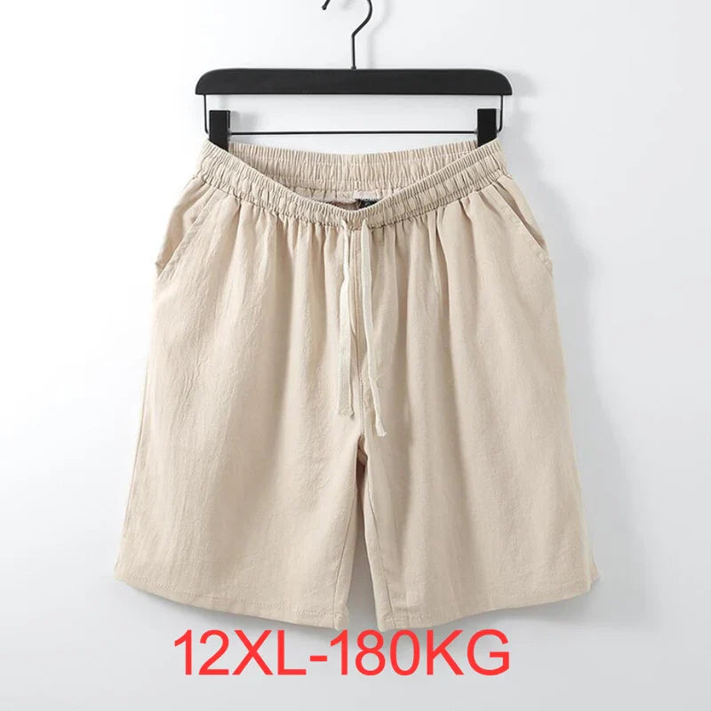 Summer shorts Women Large size 5XL 6XL 7XL 8XL 9XL 10XL 12xl cotton linen Elastic Waist girl casual short loose Stretch elastic