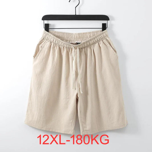 Summer shorts Women Large size 5XL 6XL 7XL 8XL 9XL 10XL 12xl cotton linen Elastic Waist girl casual short loose Stretch elastic