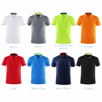 Summer Quick Drying Short Sleeved Polo Shirt Golf Jersey Company Group Breathable Fitness Lapel Sports Sleeved 8-Color Large Top