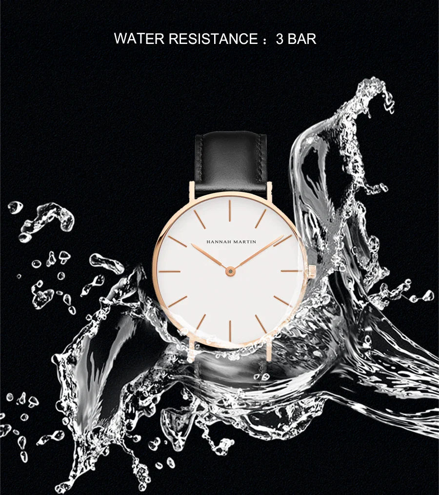 Hannah Martin Brand Japan Quartz Movement Women Fashion Watch Leather Strap Lady Wristwatches Waterproof Clock relogio feminino