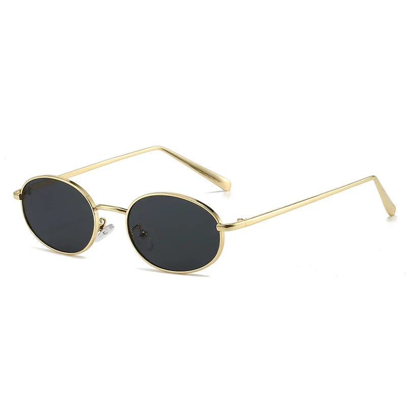 SHAUNA Retro Small Oval Metal Frame Women Sunglasses UV400 Men Punk Sun Glasses