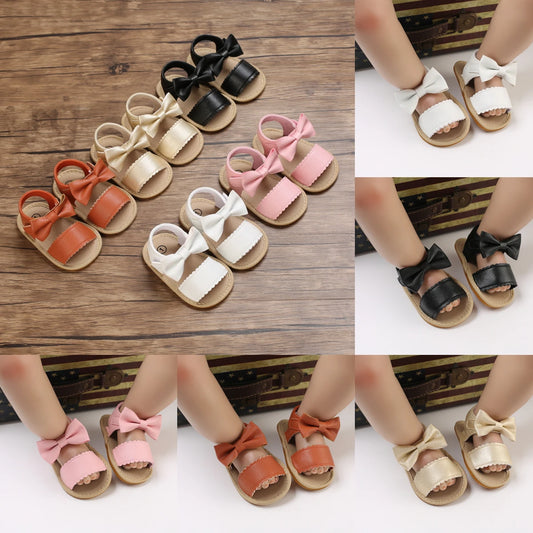 Girls Shoes Summer Cute Bow Sandals First Walker Comfortable Non-Slip