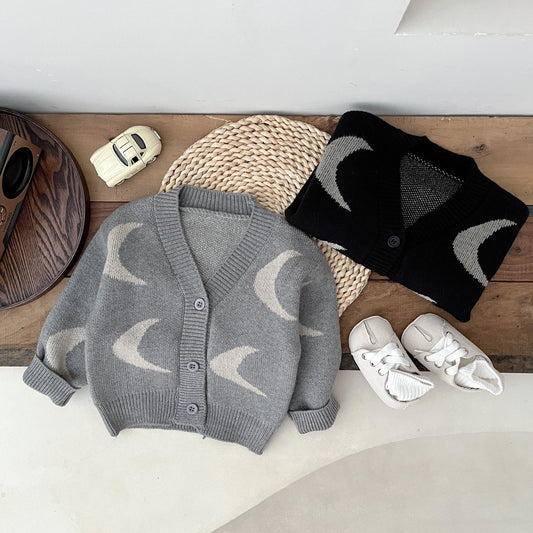 Baby Boys Spring And Autumn Knitted Sweater Sports Coat Simple Travel