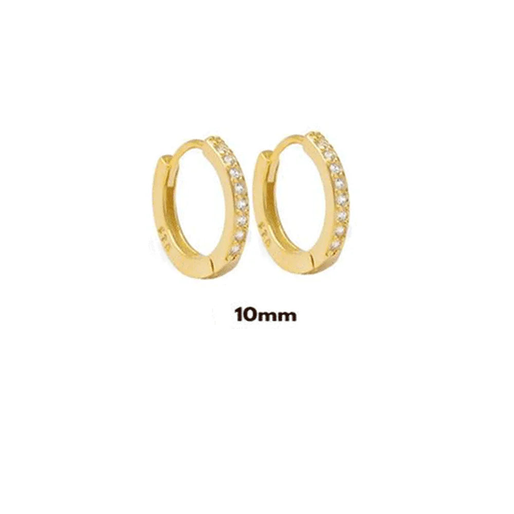 ANDYWEN 925 Sterling Silver Gold Zircon CZ 5mm 6mm 7mm 8mm To 13mm Huggies Hoops Piercing Pendiente Clips Luxury Fine Jewelry