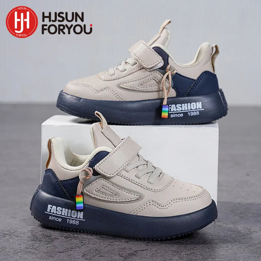2024 New Style Spring Children Shoes PU Leather Waterproof Sports Shoes Kids Lightweight Girls Boys Casual Fashion Sneakers
