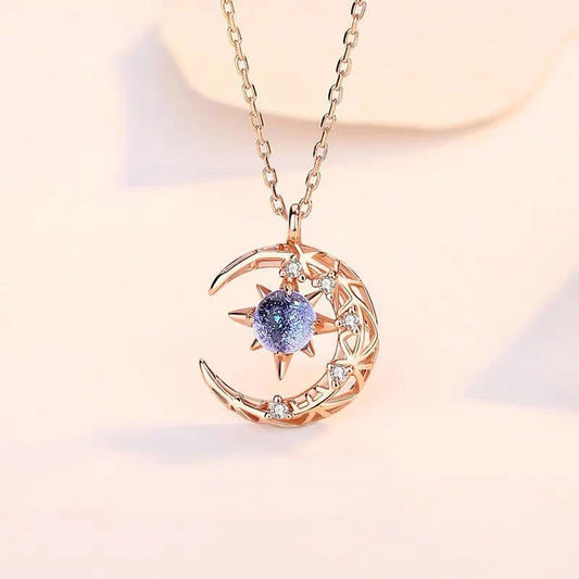 Star Moon Pendant Necklaces for Women Simple Clavicle Chain Fashion Jewelry