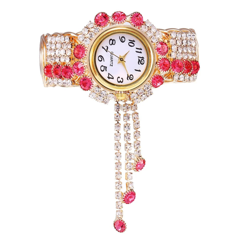 Luxury Rhinestone Women Watches Fashion Adjustable Bangle Ladies Quartz Wristwatch Reloj Mujer
